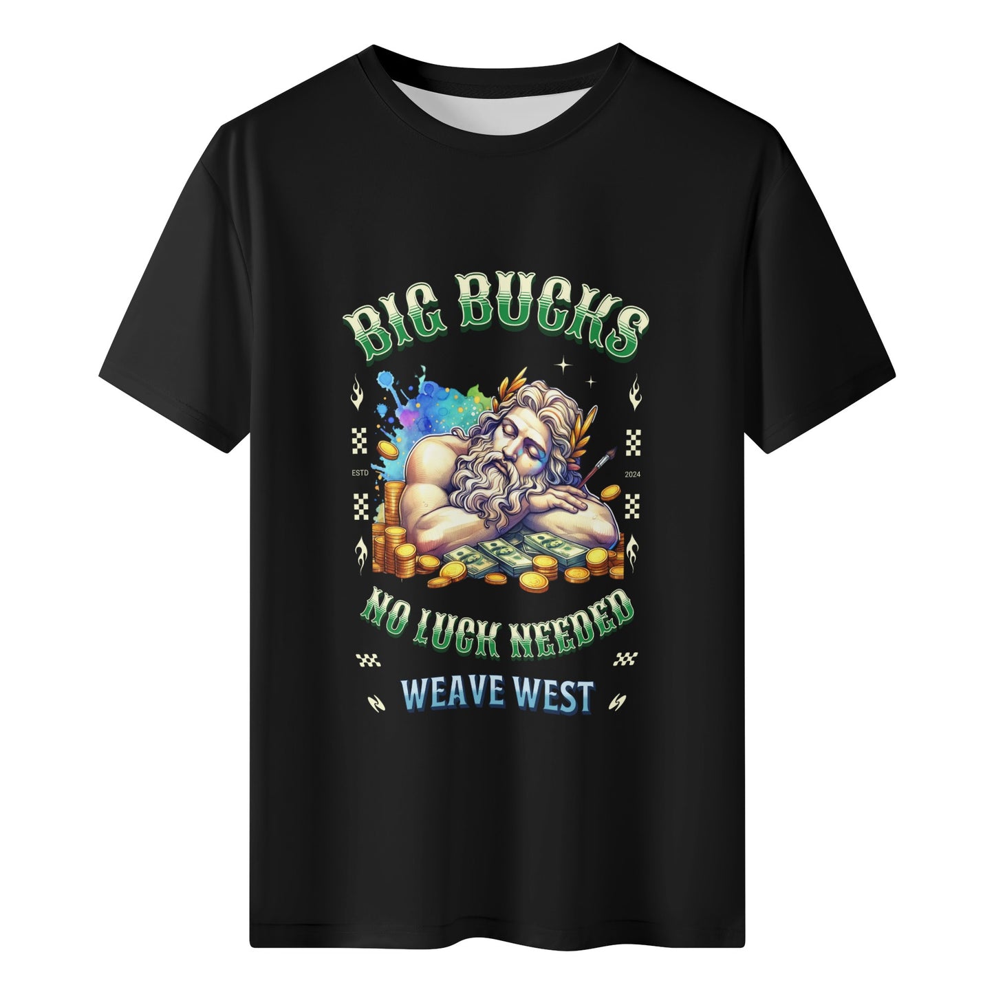 Wrinkle Free Polyester Slim Fit Tee (Big Bucks) - Weave West