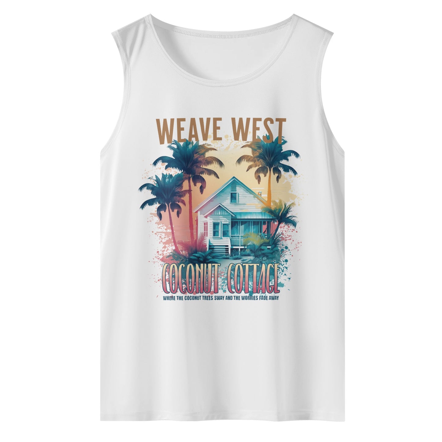 Polyester Wrinkle Free Sleeveless Tank (Coconut Cottage) - Weave West