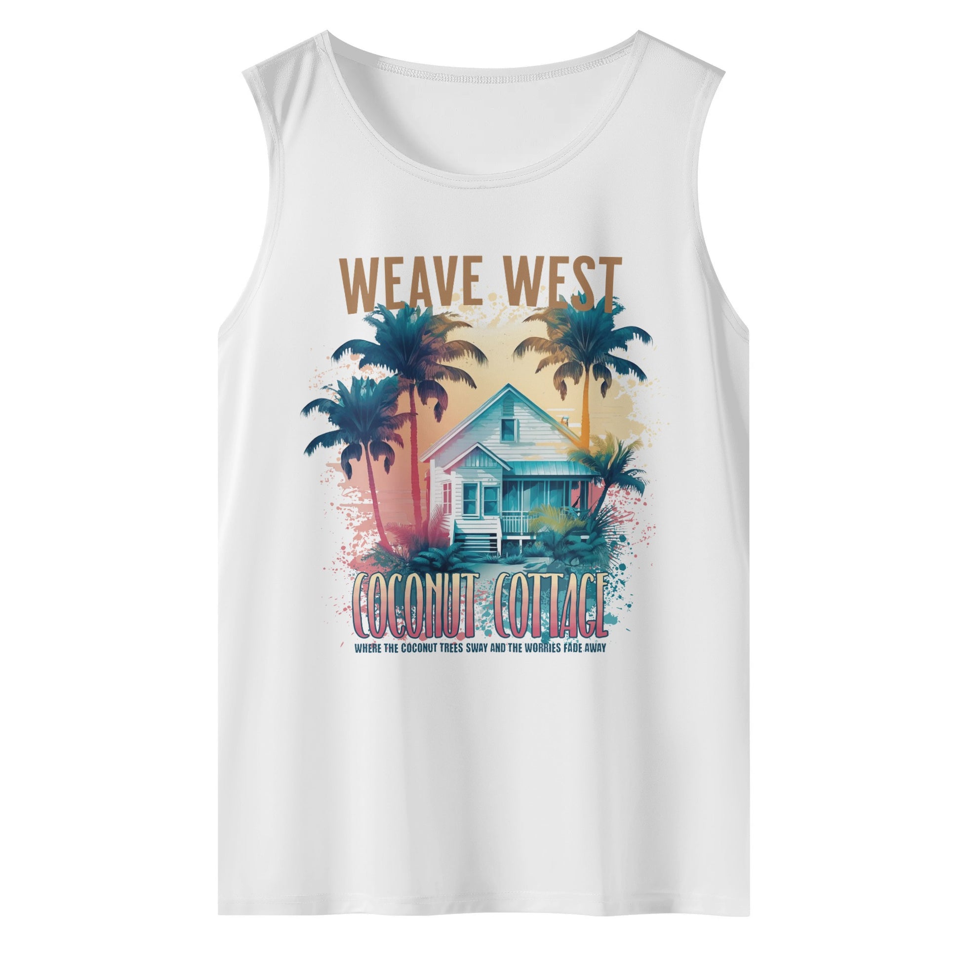 Polyester Wrinkle Free Sleeveless Tank (Coconut Cottage) - Weave West