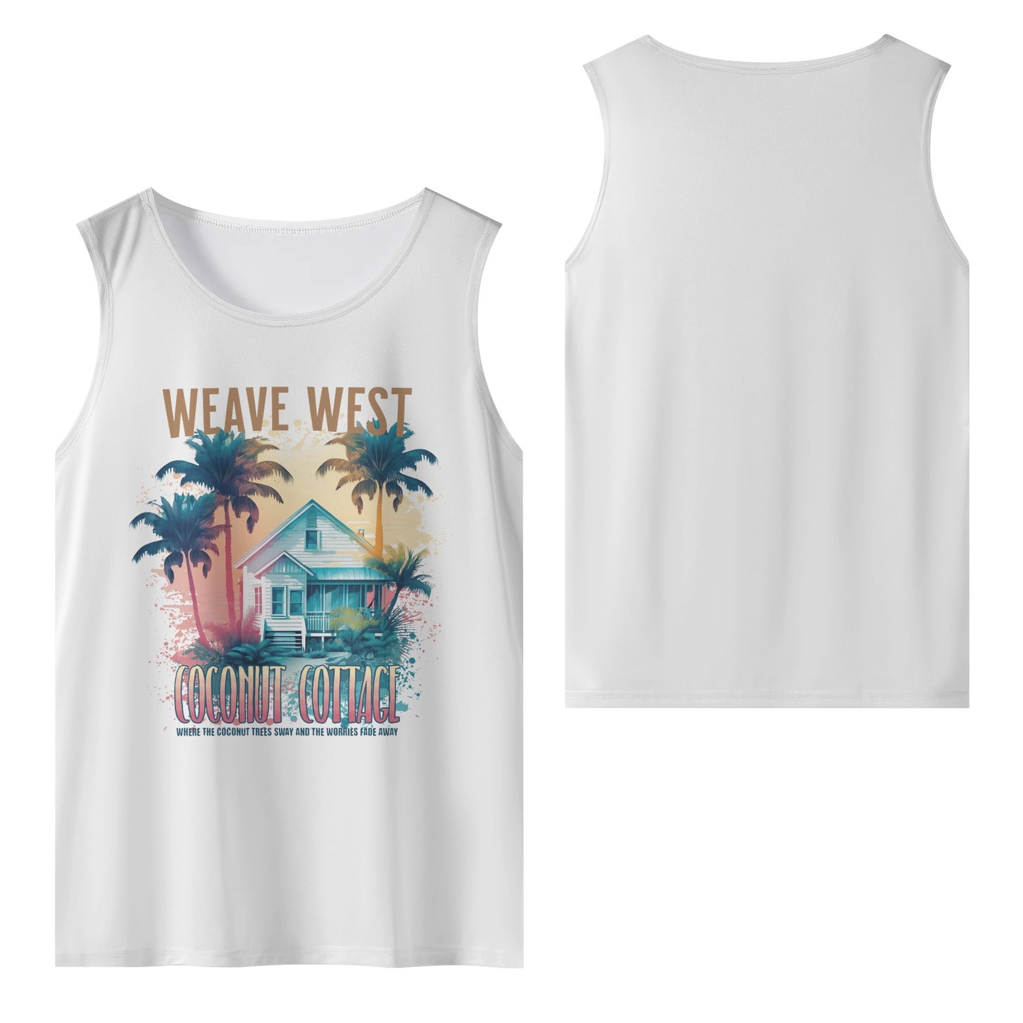 Polyester Wrinkle Free Sleeveless Tank (Coconut Cottage) - Weave West