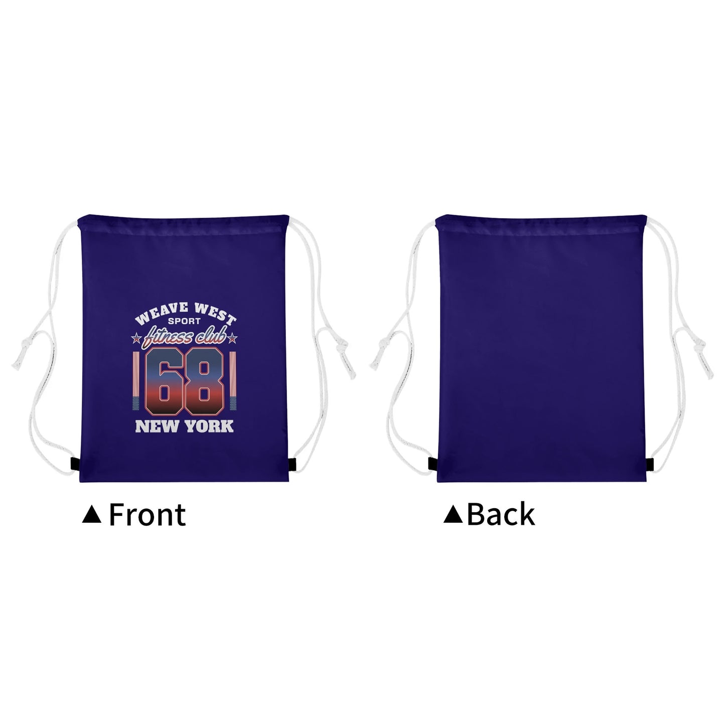 Gym White Drawstring Bag 2 - Weave West