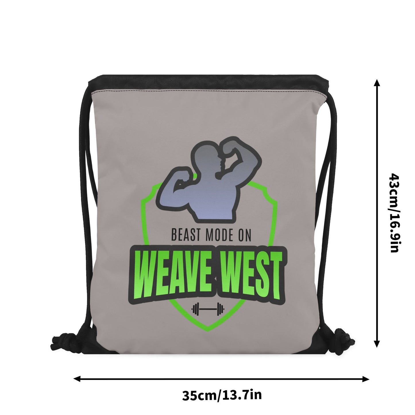 Gym Black Drawstring Bag 3 - Weave West