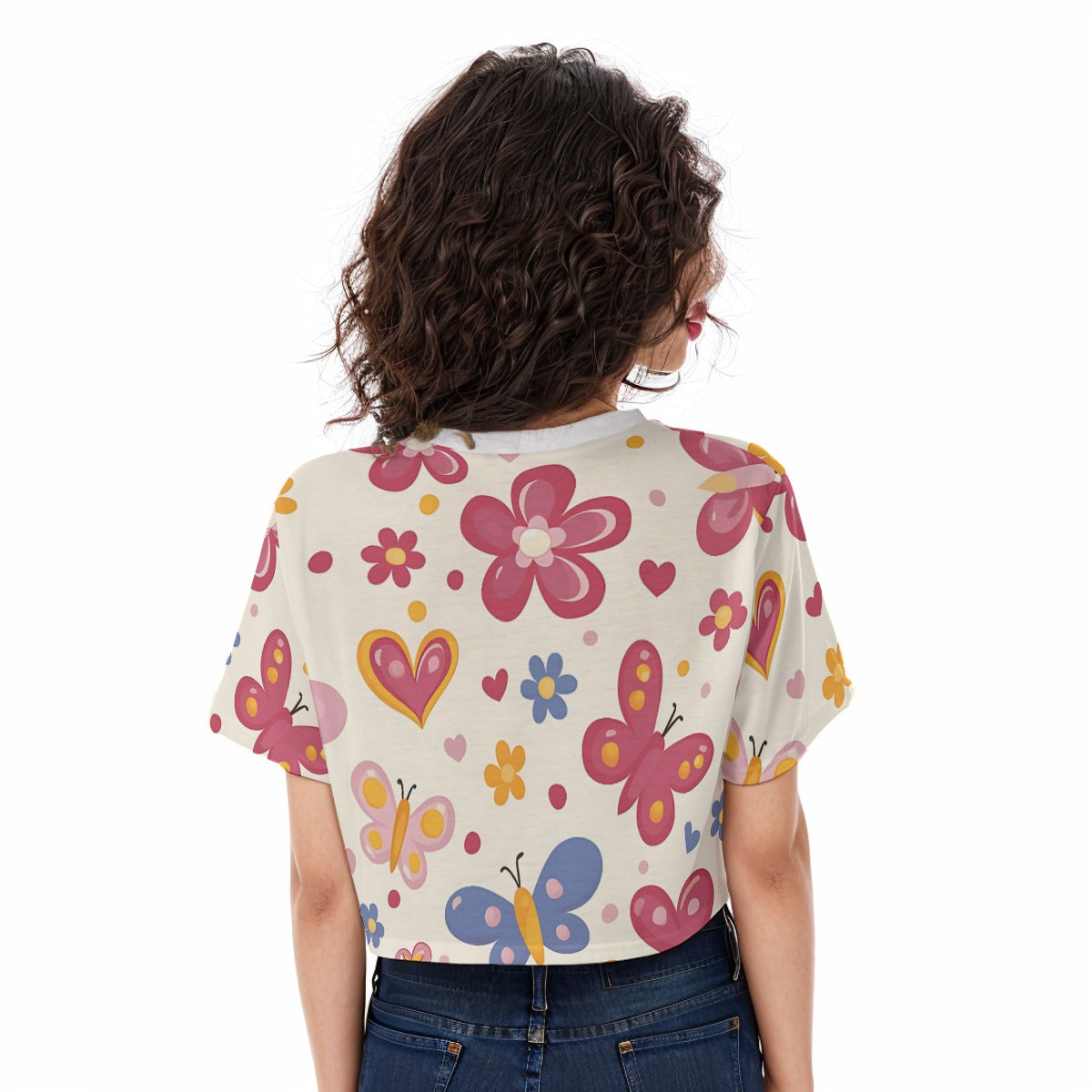 Casual Crop T-Shirt Butterfly 1 - Weave West