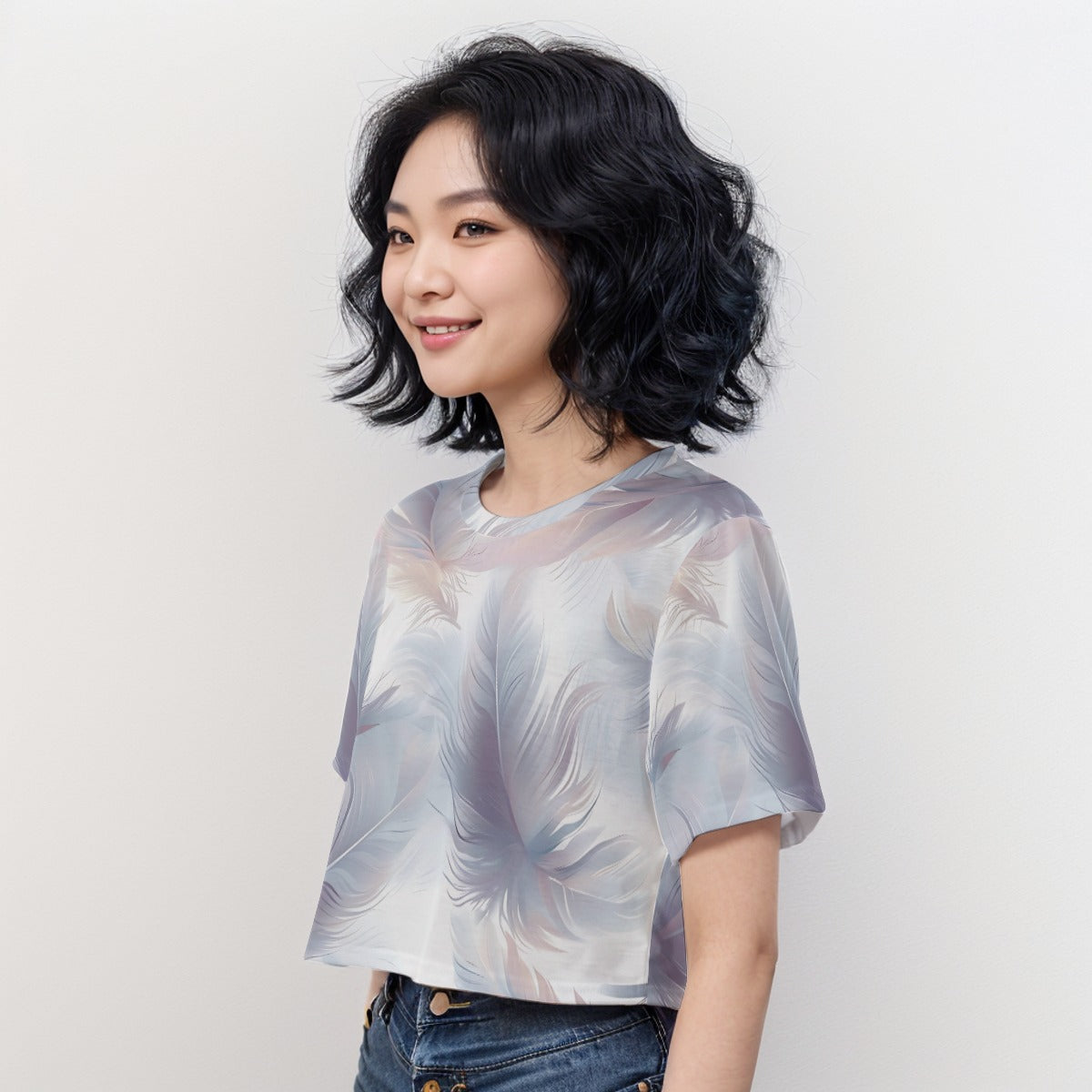 Casual Crop T-Shirt Feather 1 - Weave West