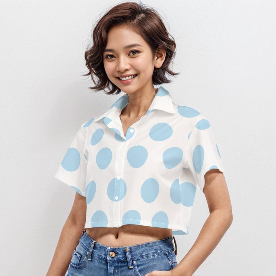 Short Sleeve Crop Shirt Dots 3 - Weave West