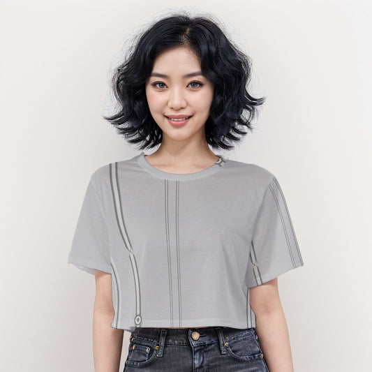 Casual Crop T-Shirt Platinum Veil - Weave West