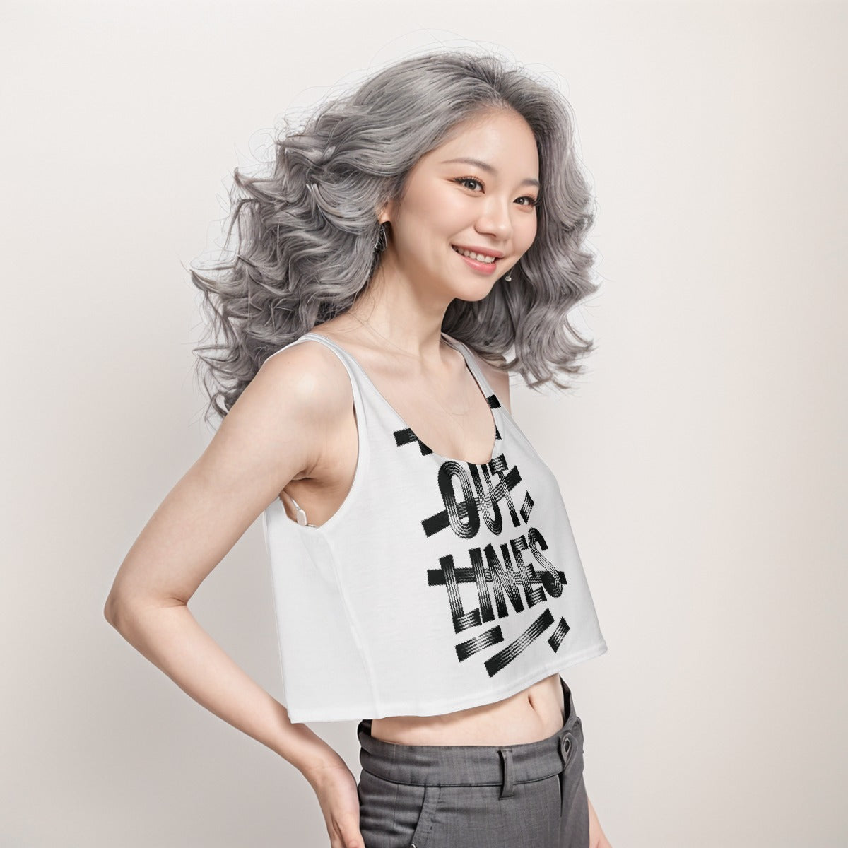 Crop Tank Top Fade Out Lines - Weave West