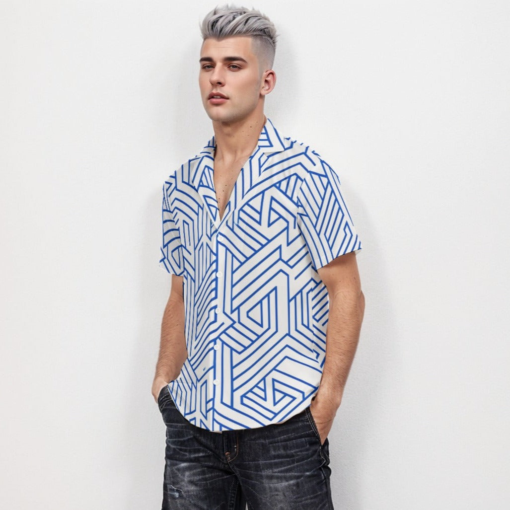 Body Fit Short Sleeve Shirt Stripe 5 - Weave West
