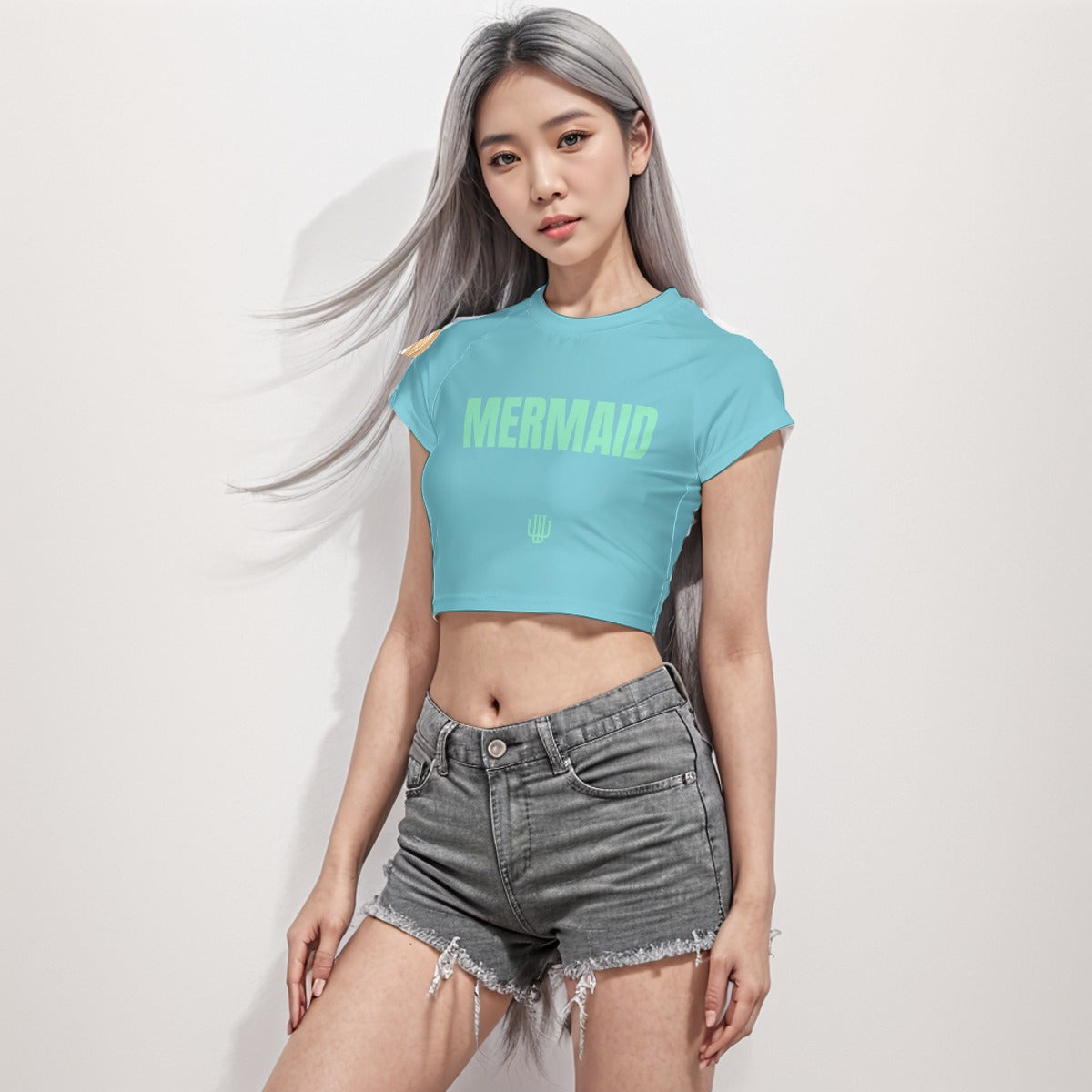 Raglan Crop T-Shirt Mermaid - Weave West