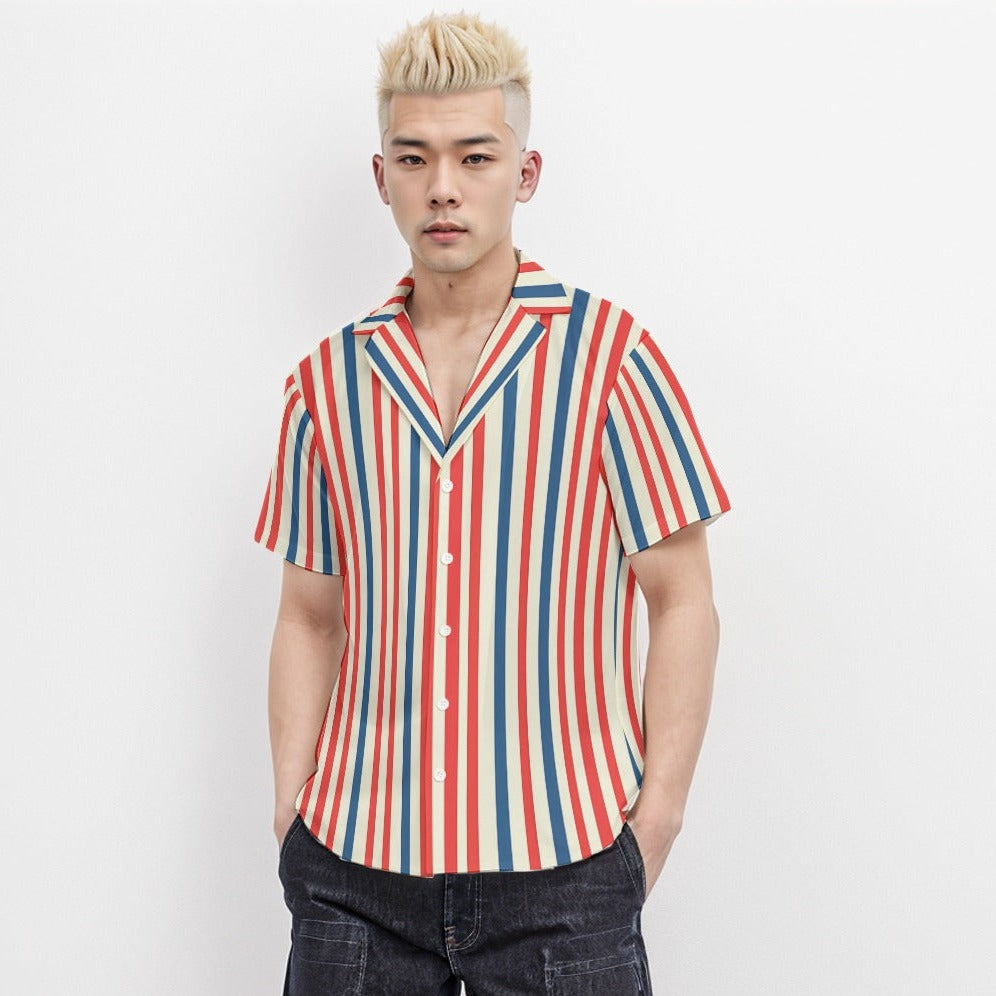 Body Fit Short Sleeve Shirt Stripe 4 - Weave West