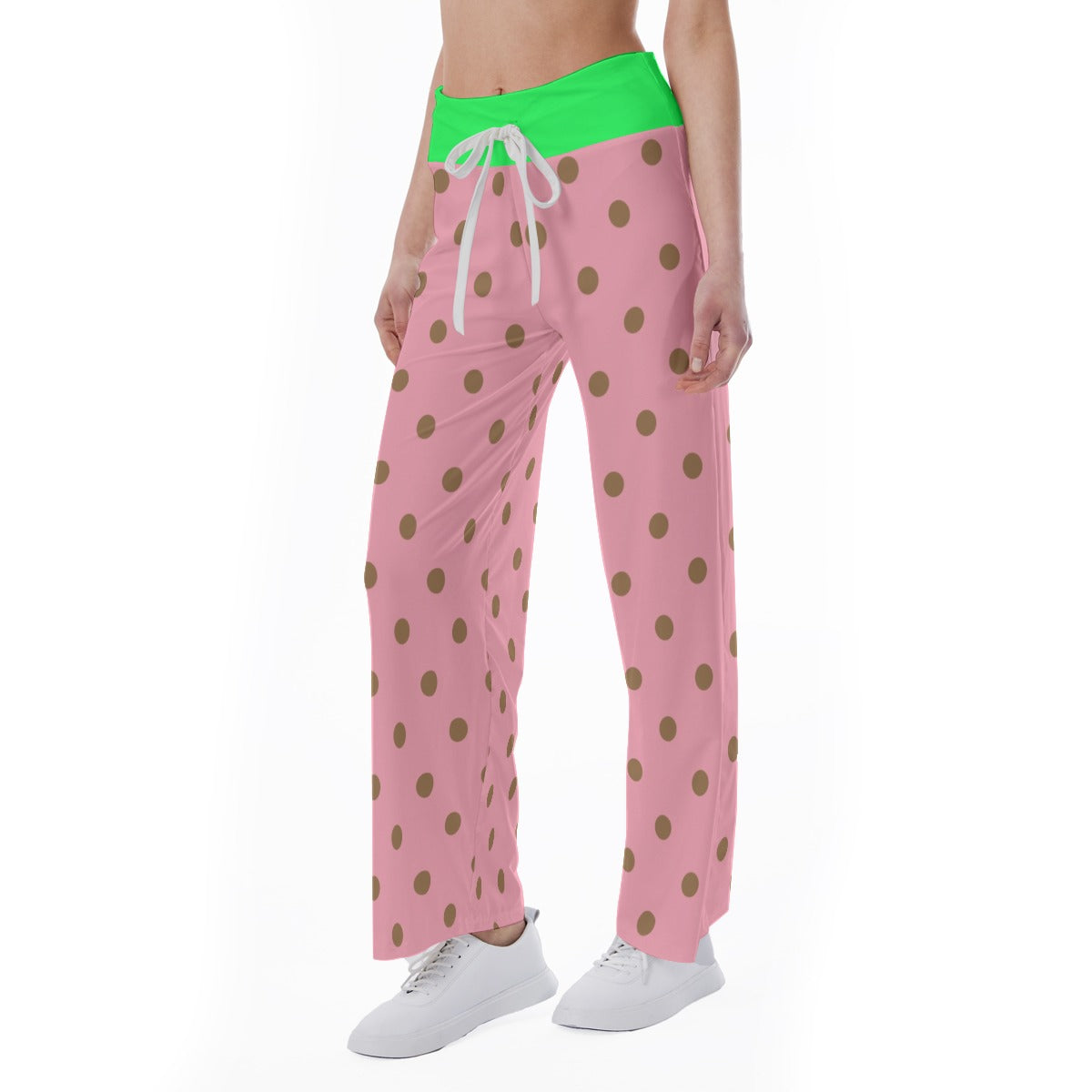 High-waisted Straight-leg Trousers Dots 2 - Weave West