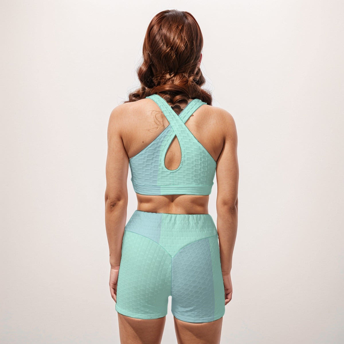 Shorts and Bra Exercising Set Ocean Mint - Weave West