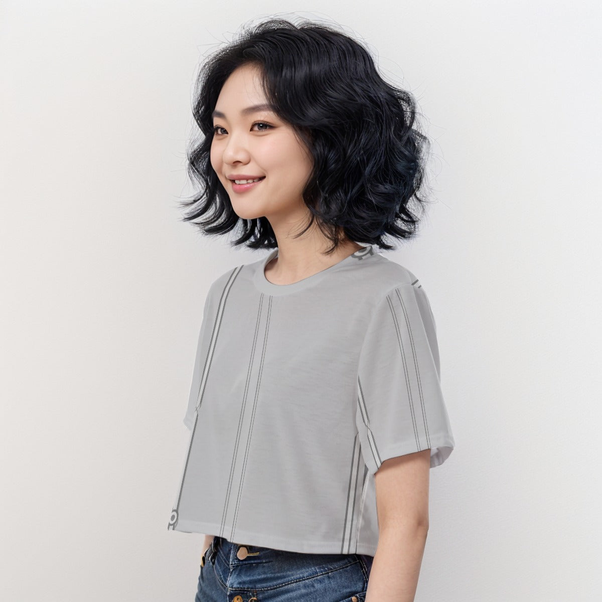 Casual Crop T-Shirt Platinum Veil - Weave West