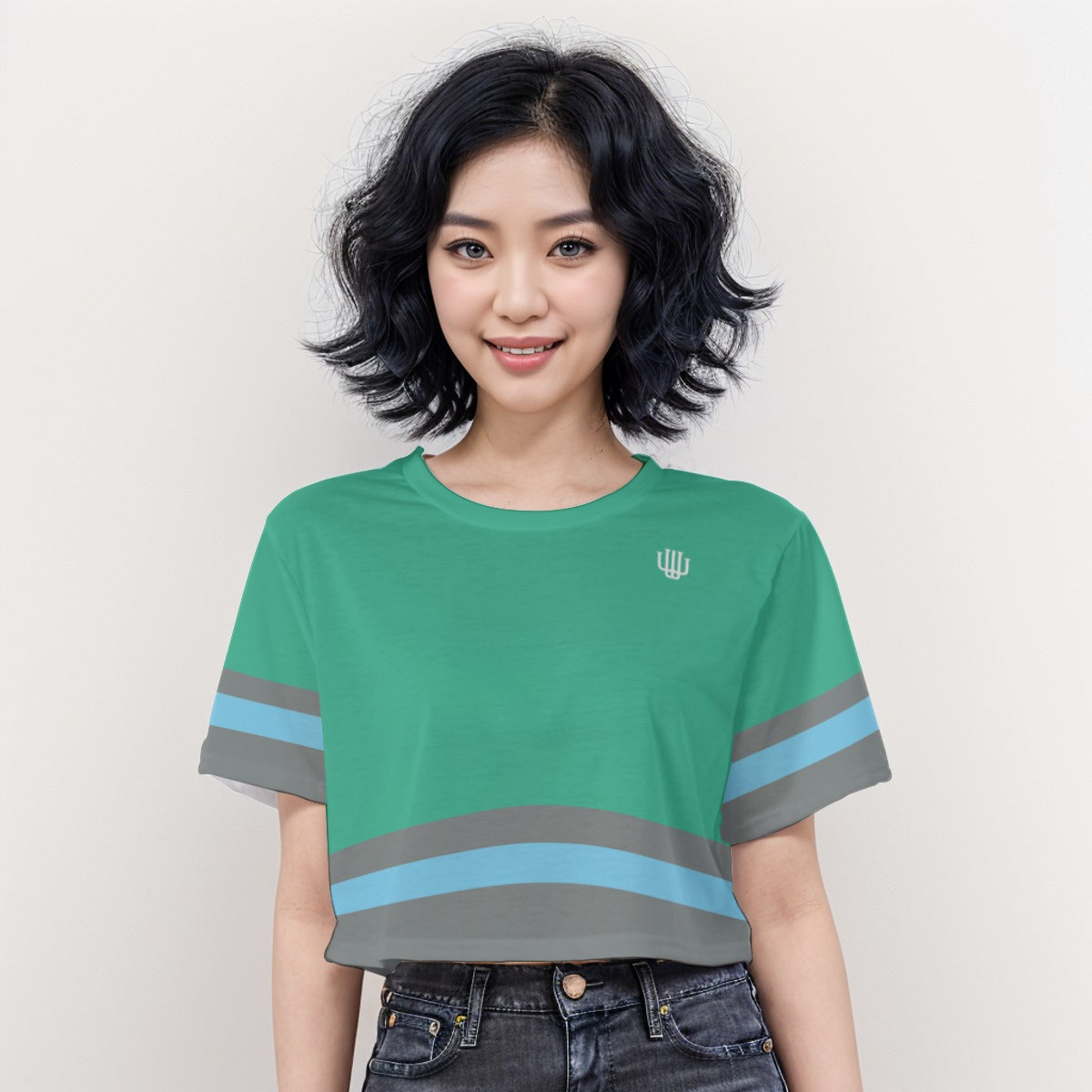 Casual Crop T-Shirt Oceanic Teal - Weave West