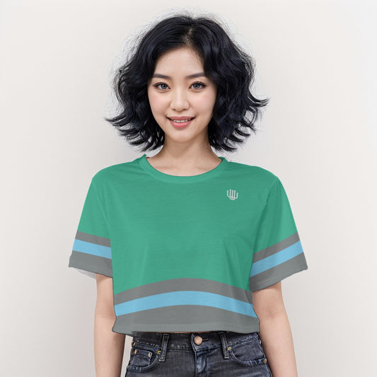 Casual Crop T-Shirt Oceanic Teal - Weave West