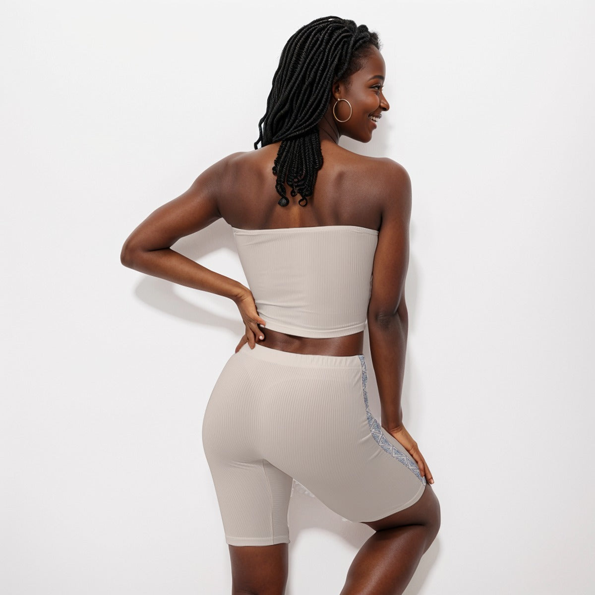 Tube Top And 7 Inch Inseam Shorts Set Cloudy Almond - Weave West