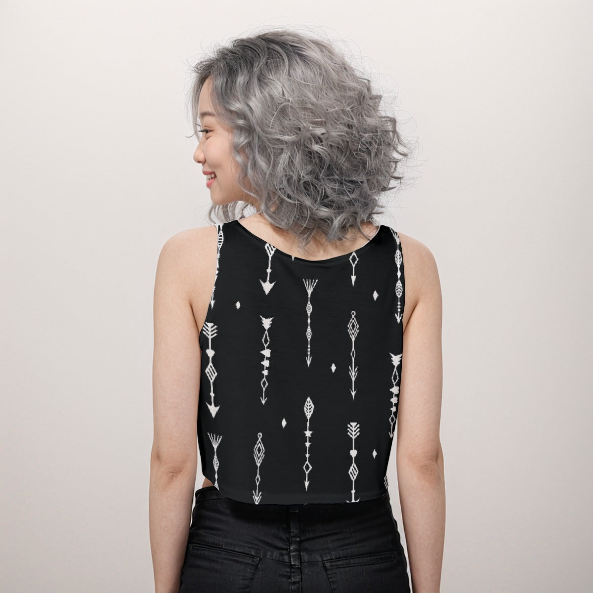 Crop Tank Top Ornament Carbon - Weave West