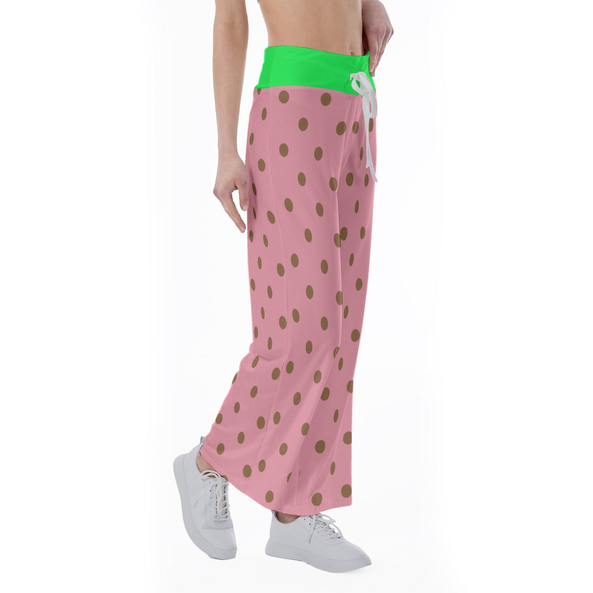 High-waisted Straight-leg Trousers Dots 2 - Weave West