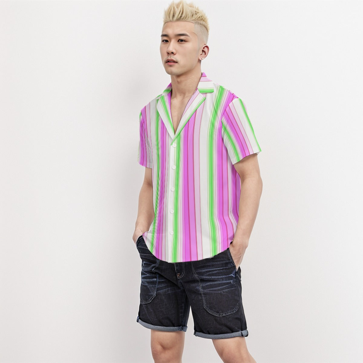 Body Fit Short Sleeve Shirt Stripe 1 - Weave West