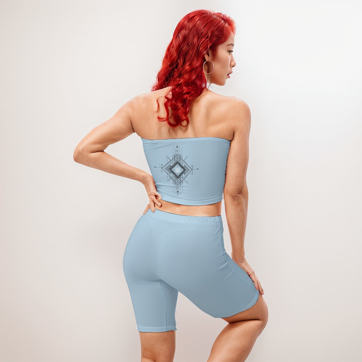 Tube Top And 7 Inch Inseam Shorts Set Cloudy Vega - Weave West