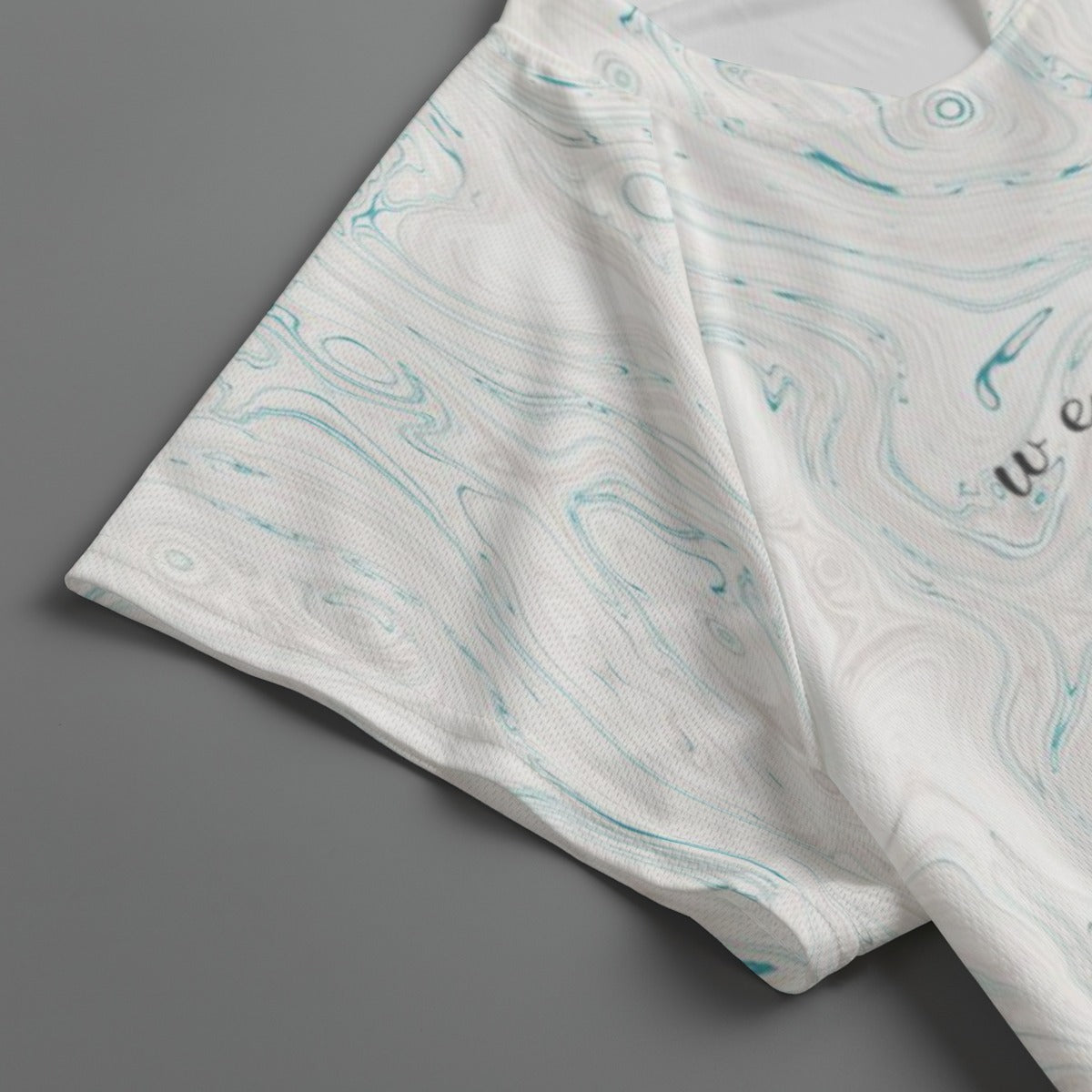 All-Over Print Men's Jersey With Short Raglan Sleeve (Oil Sheen) - Weave West