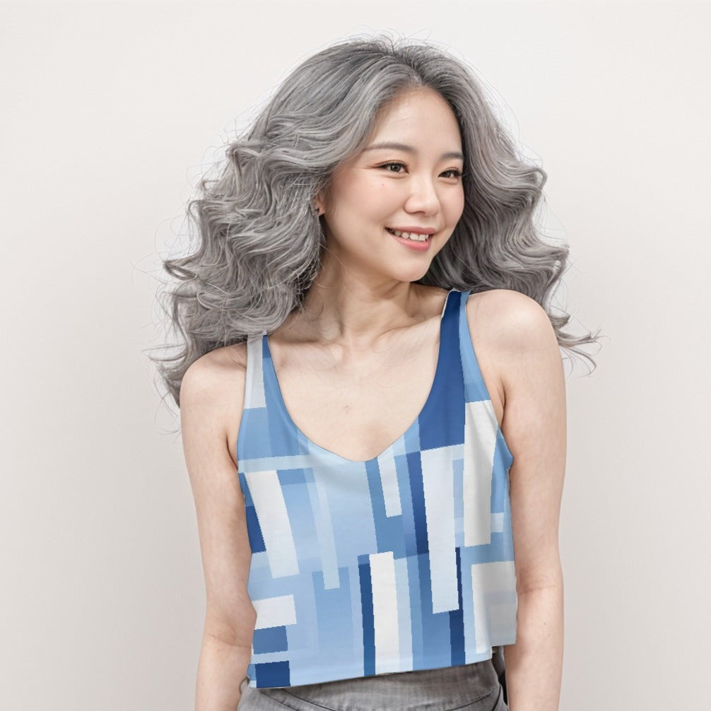 Crop Tank Top Azure Ice - Weave West