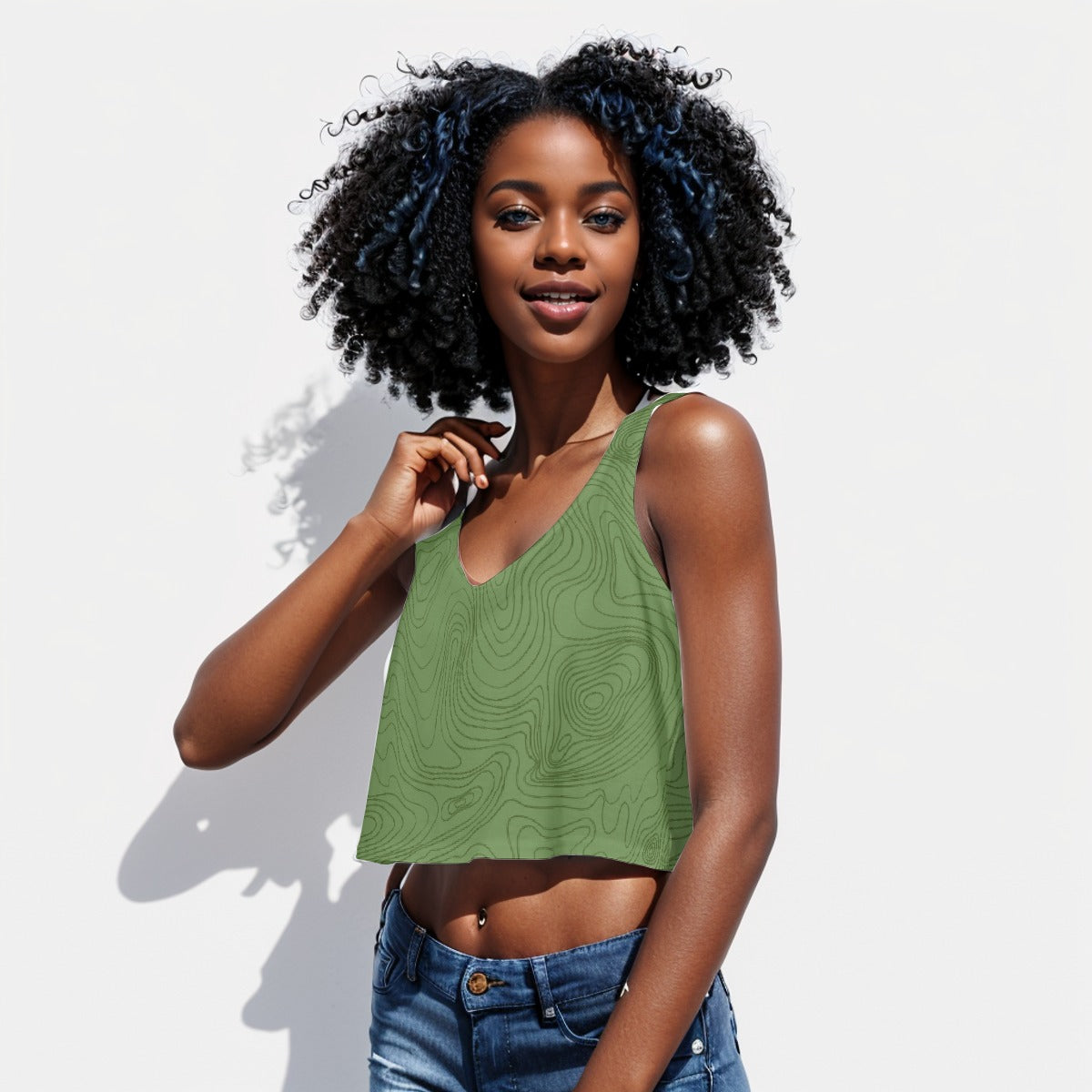 Crop Tank Top Mossy Meadow - Weave West
