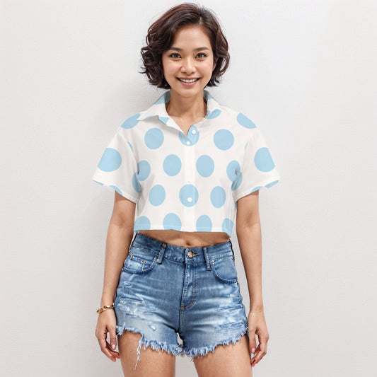 Short Sleeve Crop Shirt Dots 3 - Weave West