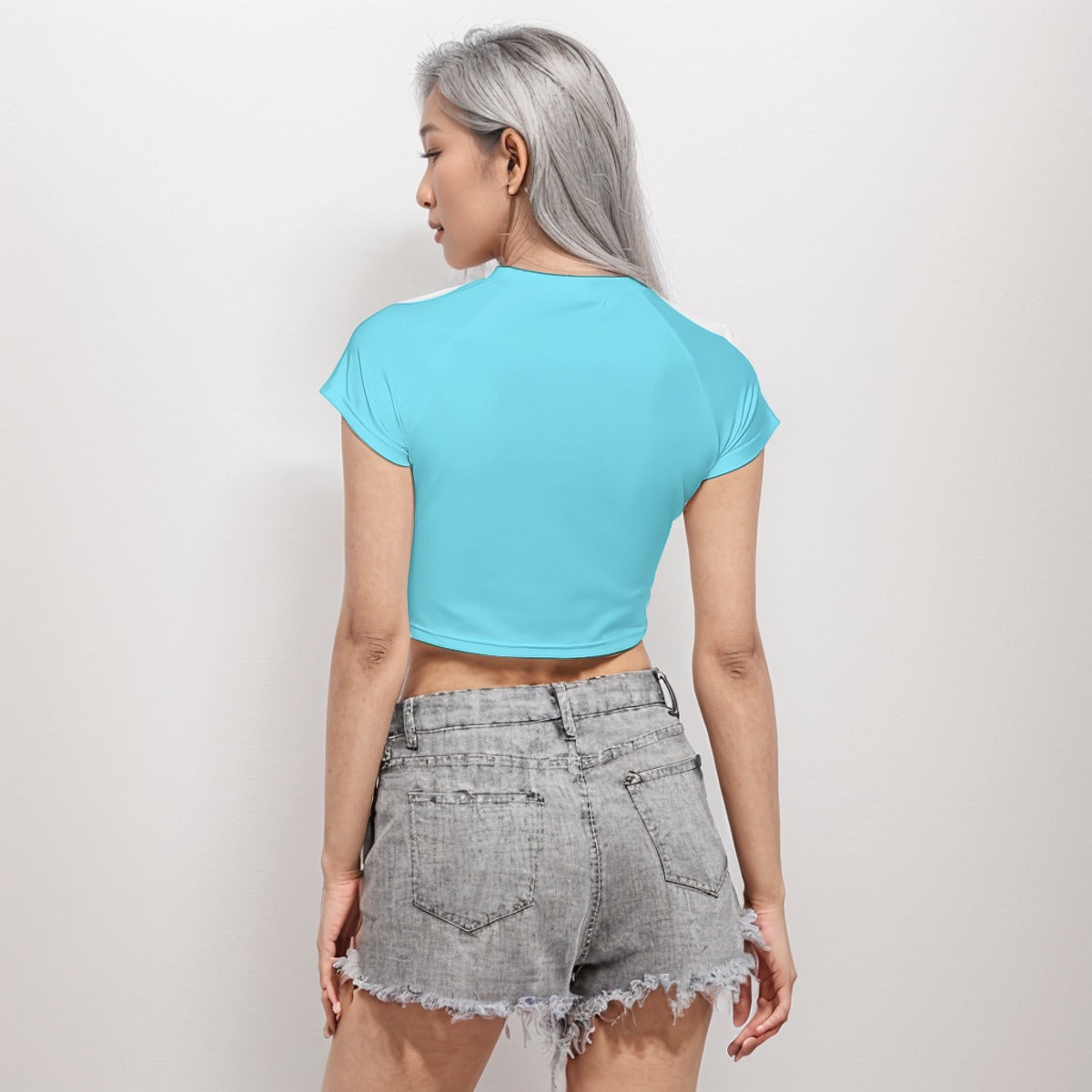 Raglan Crop T-Shirt Serene Blue - Weave West