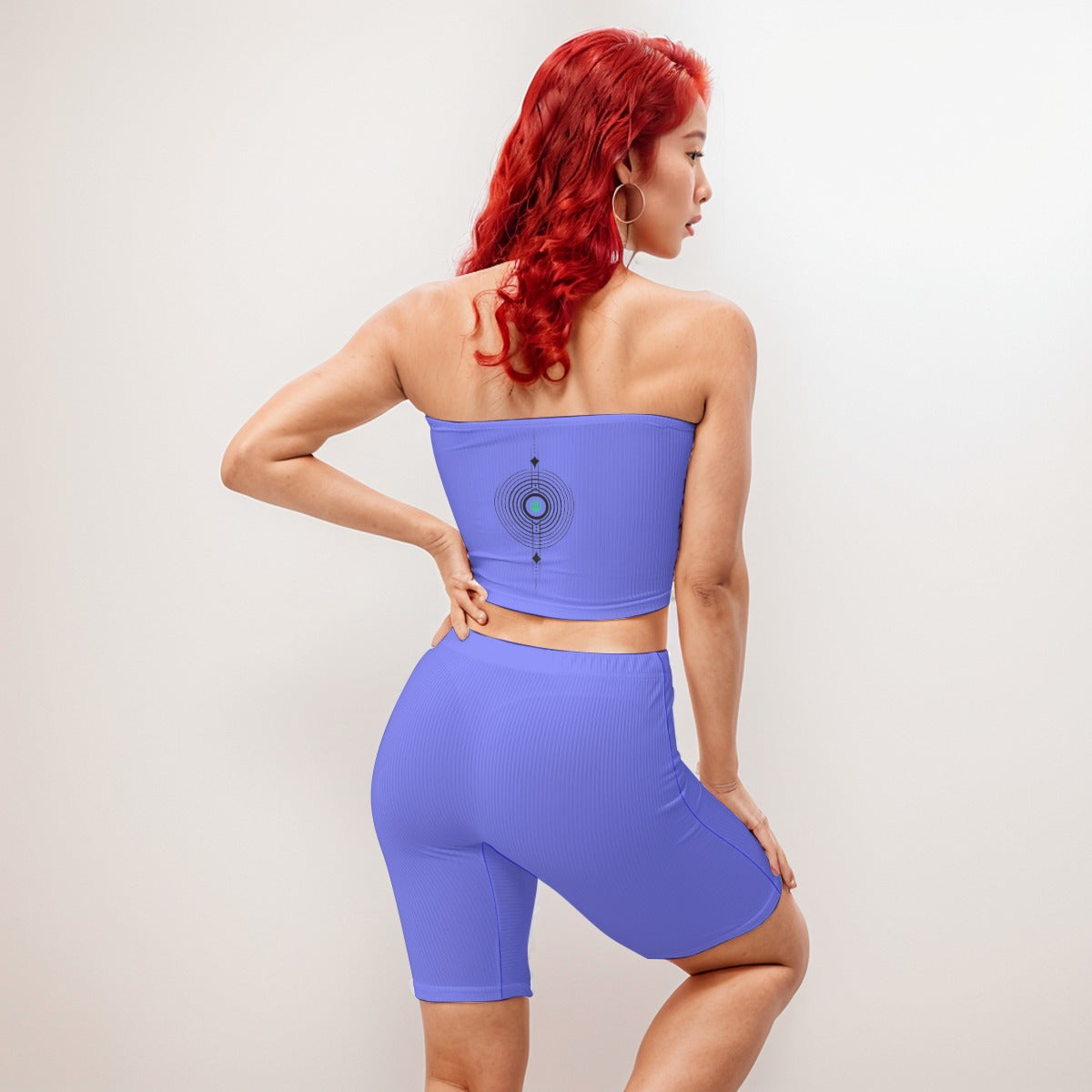 Tube Top And 7 Inch Inseam Shorts Set Periwinkle Polaris - Weave West