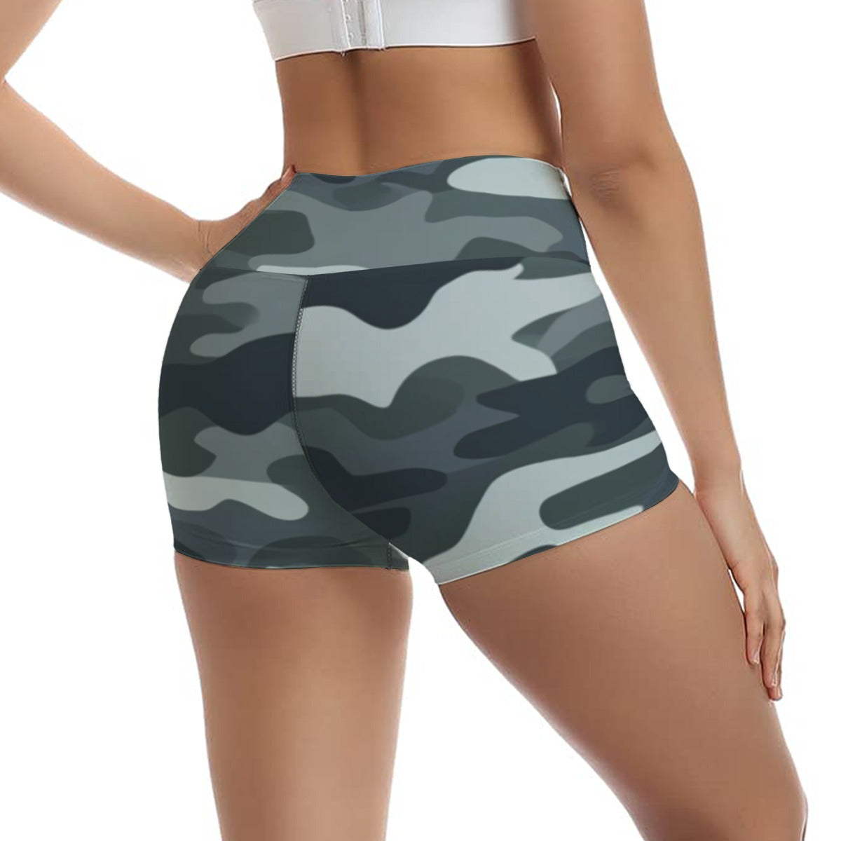 Stretchy High Waisted Short Shorts Camo 1 - Weave West