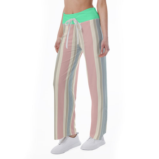 High-waisted Straight-leg Trousers Stripe - Weave West