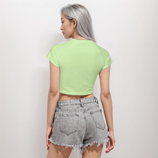 Raglan Crop T-Shirt Lemon Lime - Weave West