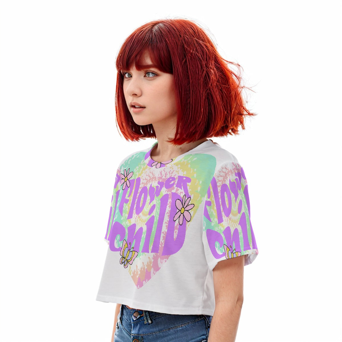 Casual Crop T-Shirt Flower Child - Weave West