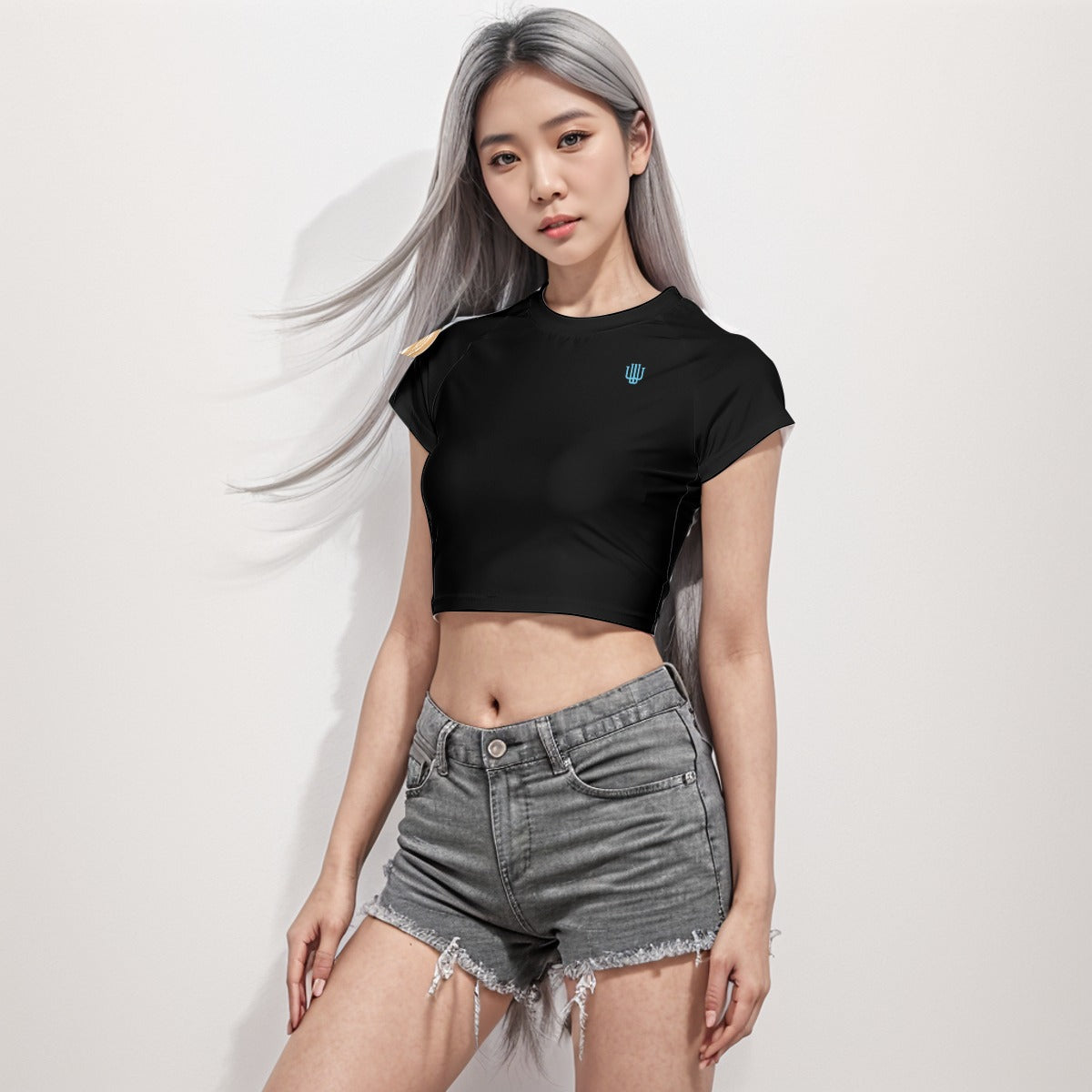 Raglan Crop T-Shirt Carbon - Weave West