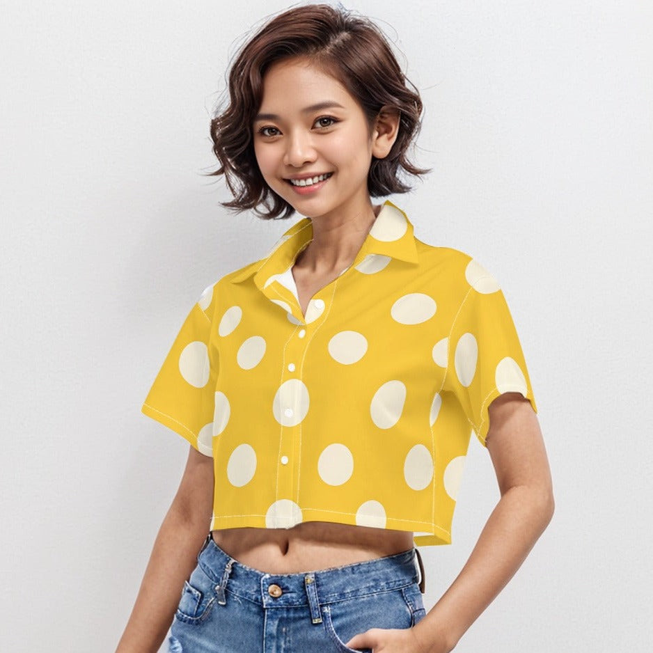 Short Sleeve Crop Shirt Dots 2 - Weave West