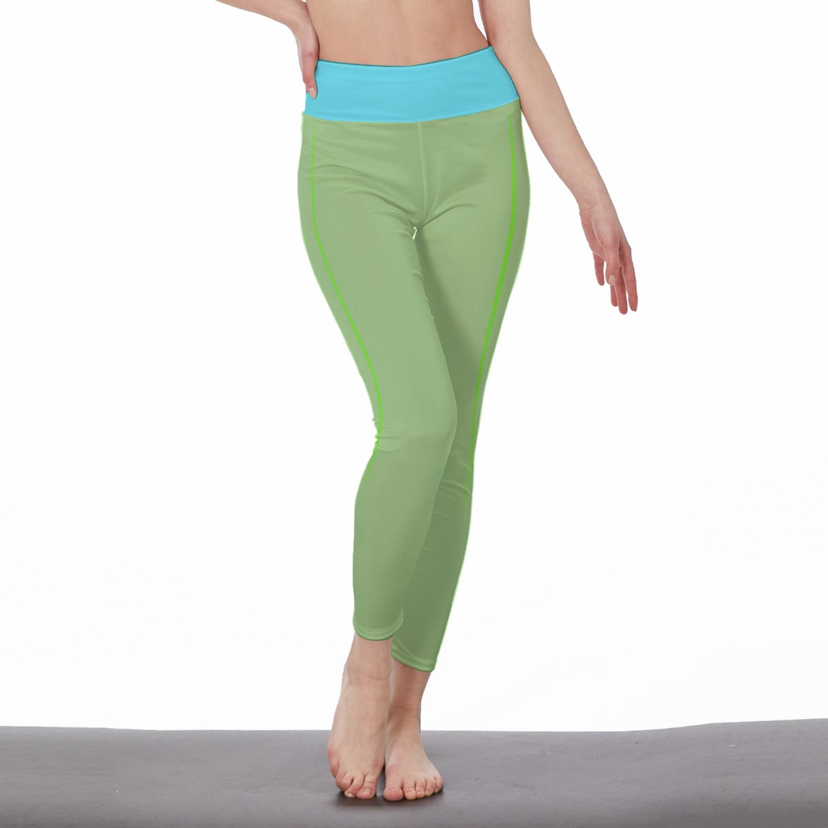 High Waist Full-Length Leggings Spring Fern - Weave West