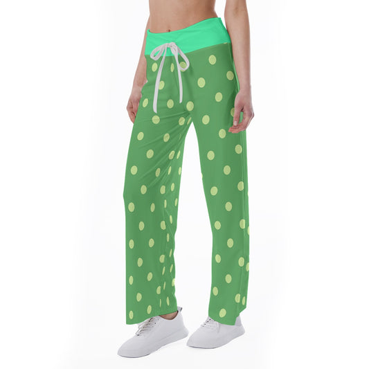High-waisted Straight-leg Trousers Dots 1 - Weave West