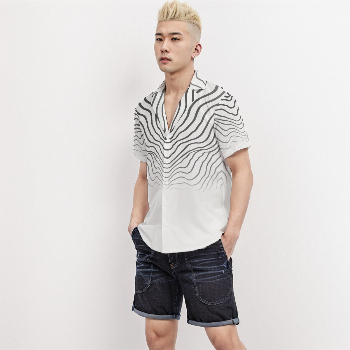 Body Fit Short Sleeve Shirt Stripe 2 - Weave West