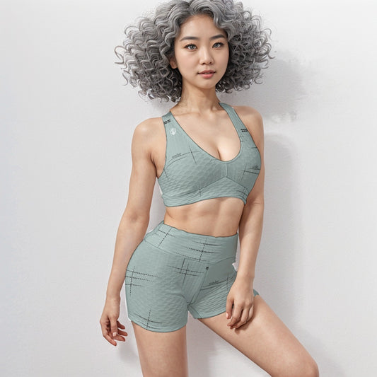 Shorts and Bra Exercising Set Subtle Sagebrush - Weave West