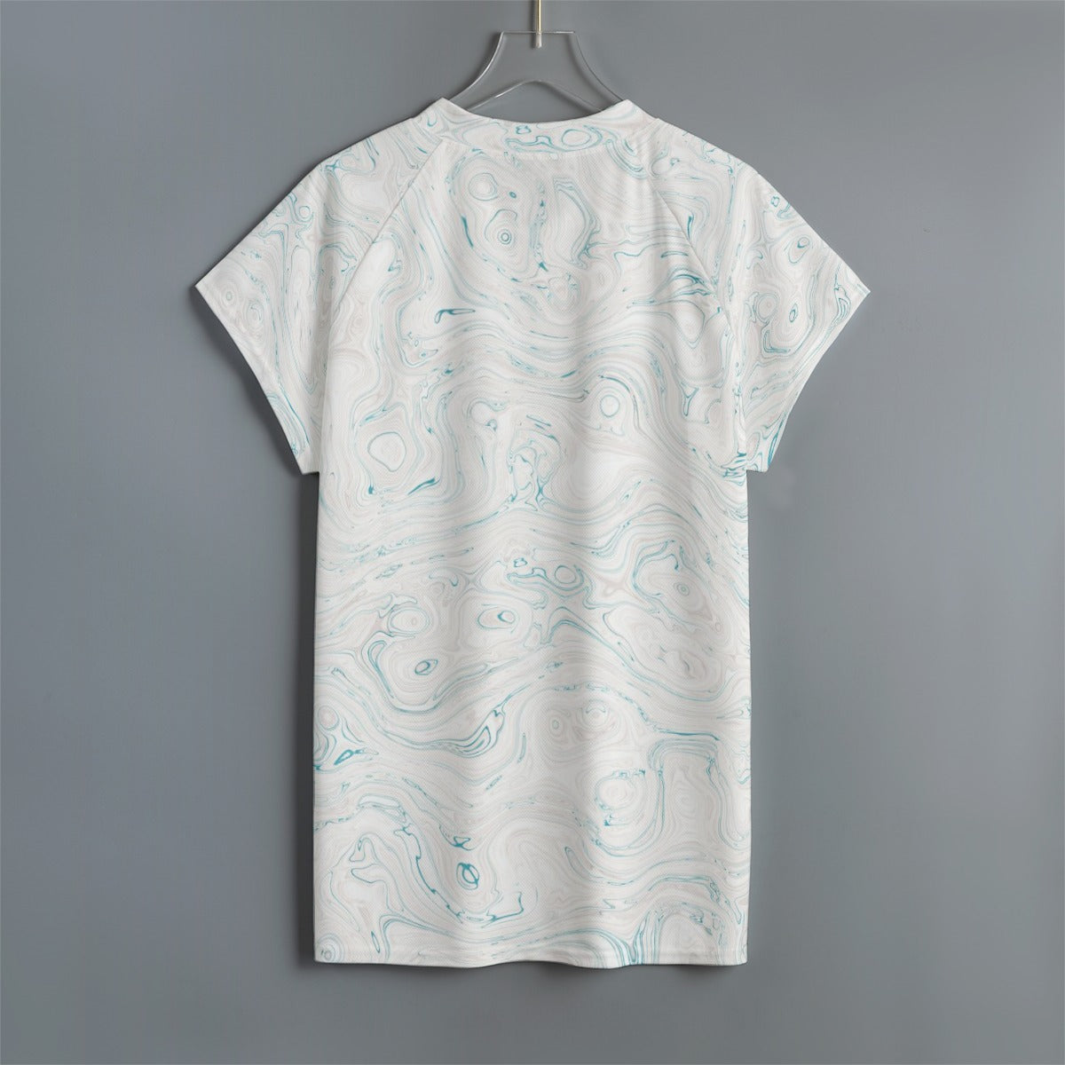 All-Over Print Men's Jersey With Short Raglan Sleeve (Oil Sheen) - Weave West