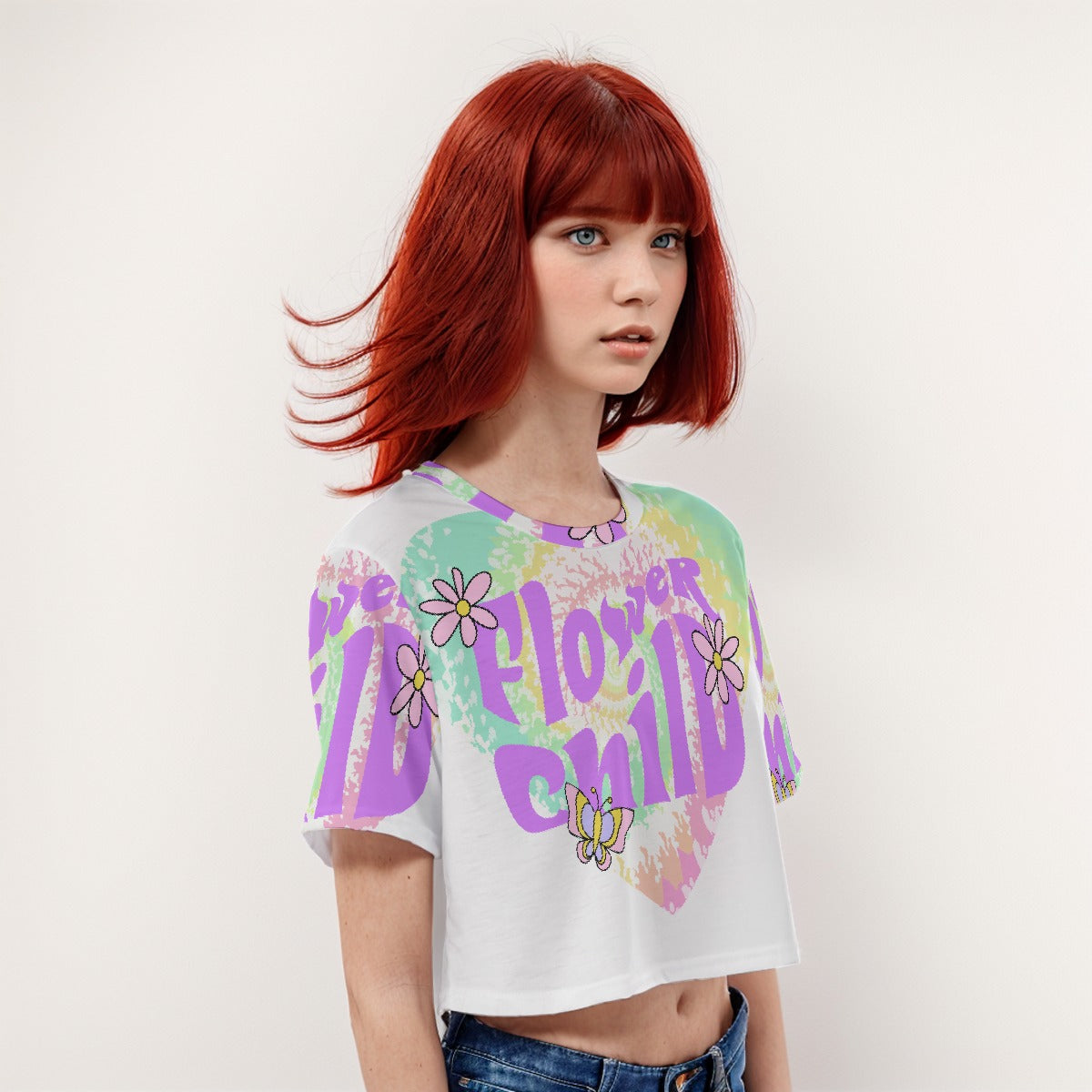 Casual Crop T-Shirt Flower Child - Weave West