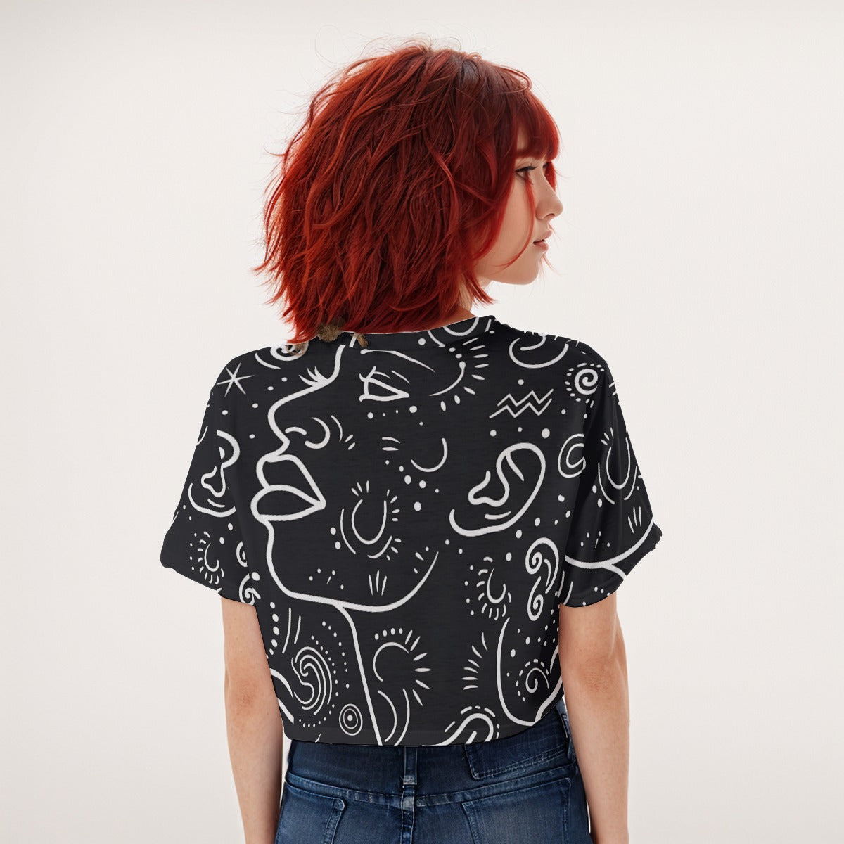 Casual Crop T-Shirt Black Emotion - Weave West