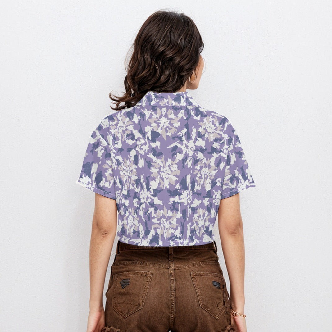 Short Sleeve Crop Shirt Flower 2 - Weave West