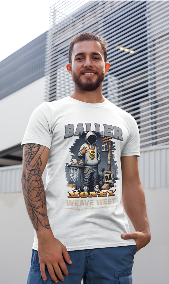 Premium Cotton Slim Fit Tee (Baller) - Weave West
