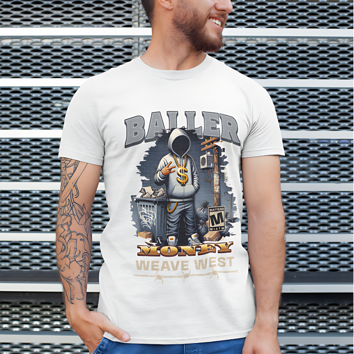 Premium Cotton Slim Fit Tee (Baller) - Weave West