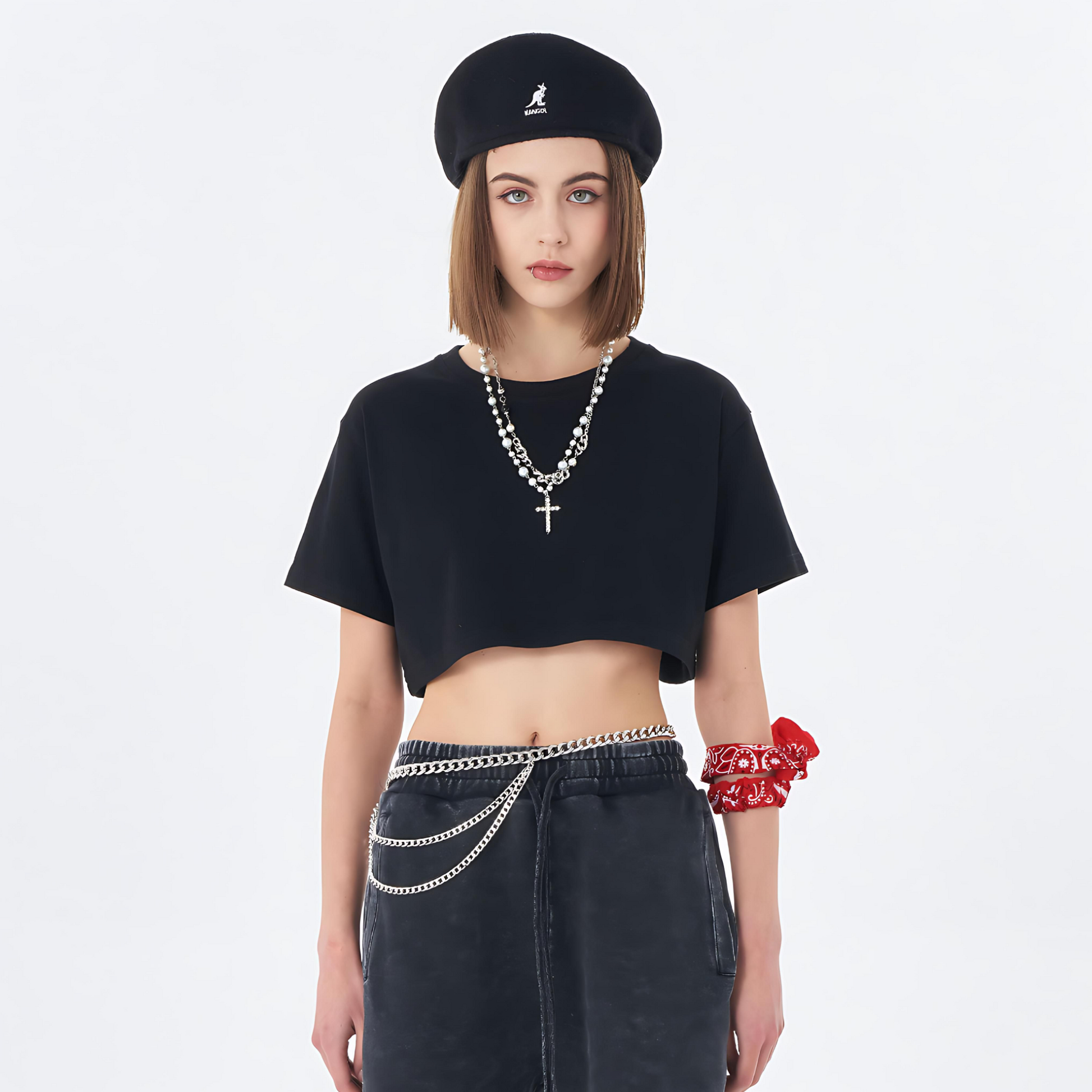 Soft Cotton Loose Crop Top Signature 3 - Weave West
