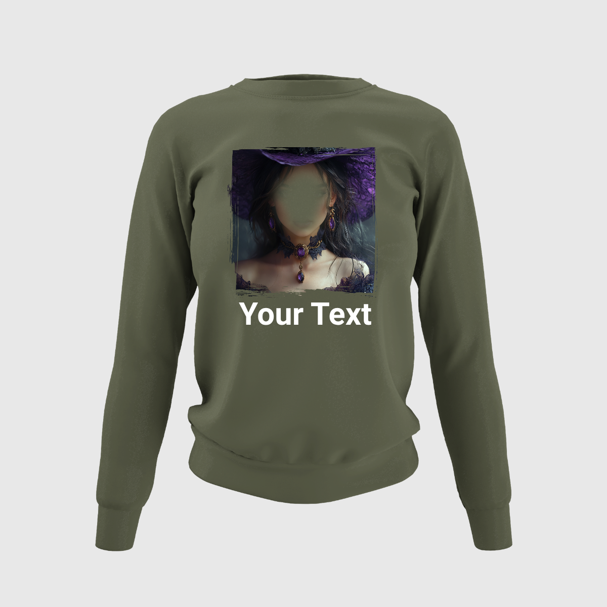 Women Custom Sweater (Cute Witch) - Weave West