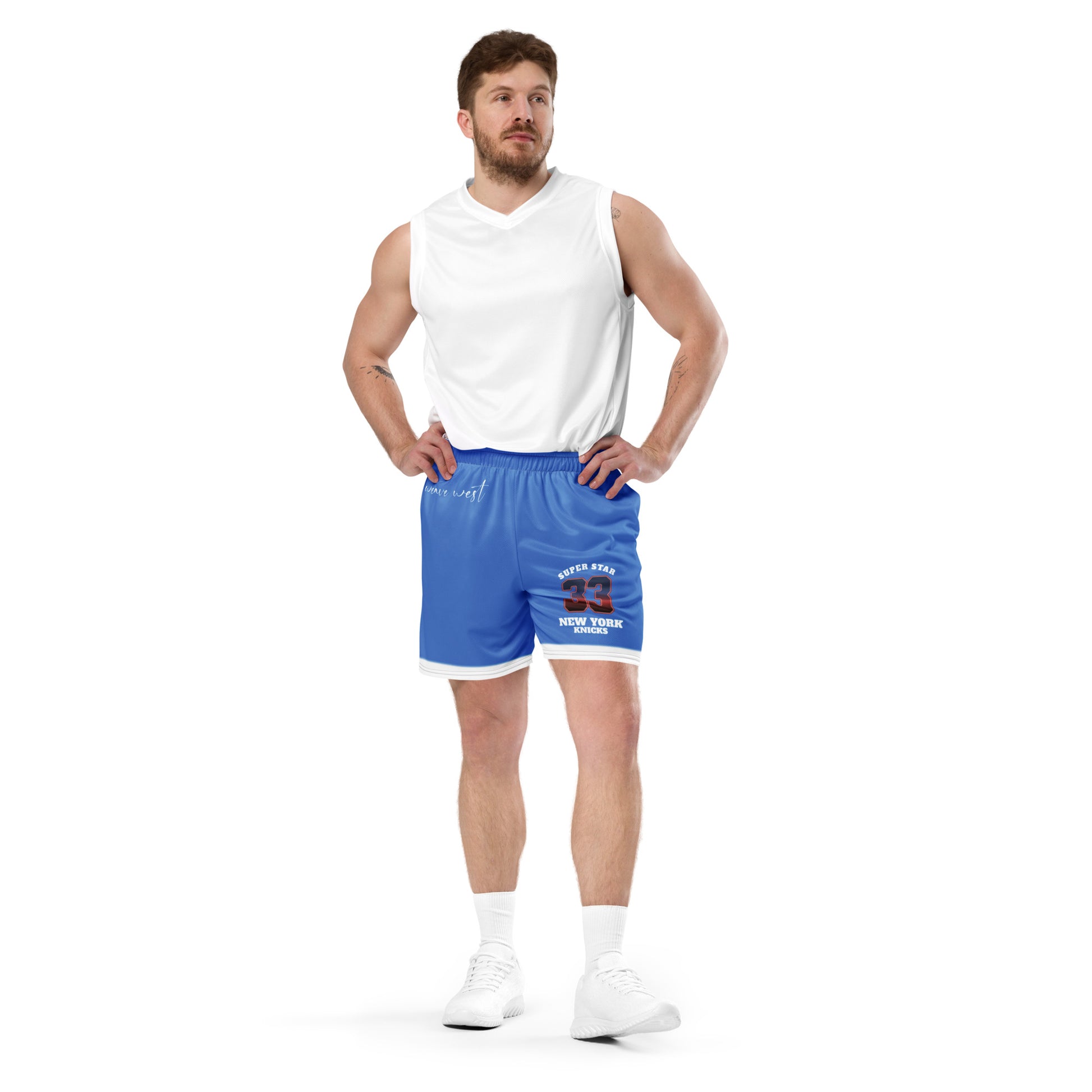 Basketball Mesh Light Polyester Shorts (33 Knicks) - Weave West