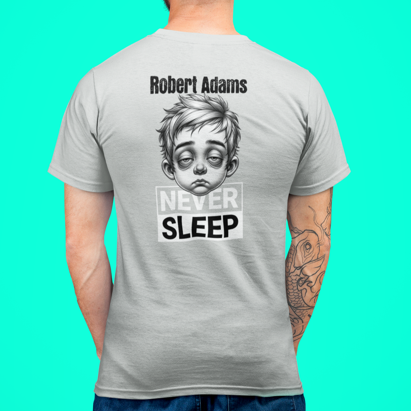 Personalized Premium Classic Fit Cotton Tee (Never Sleep) - Weave West